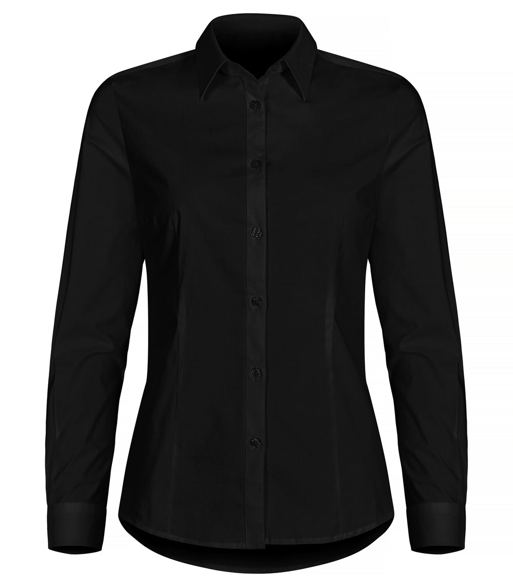 Skjorte Clique Stretch Shirt L/S Dame – uten trykk – Sort