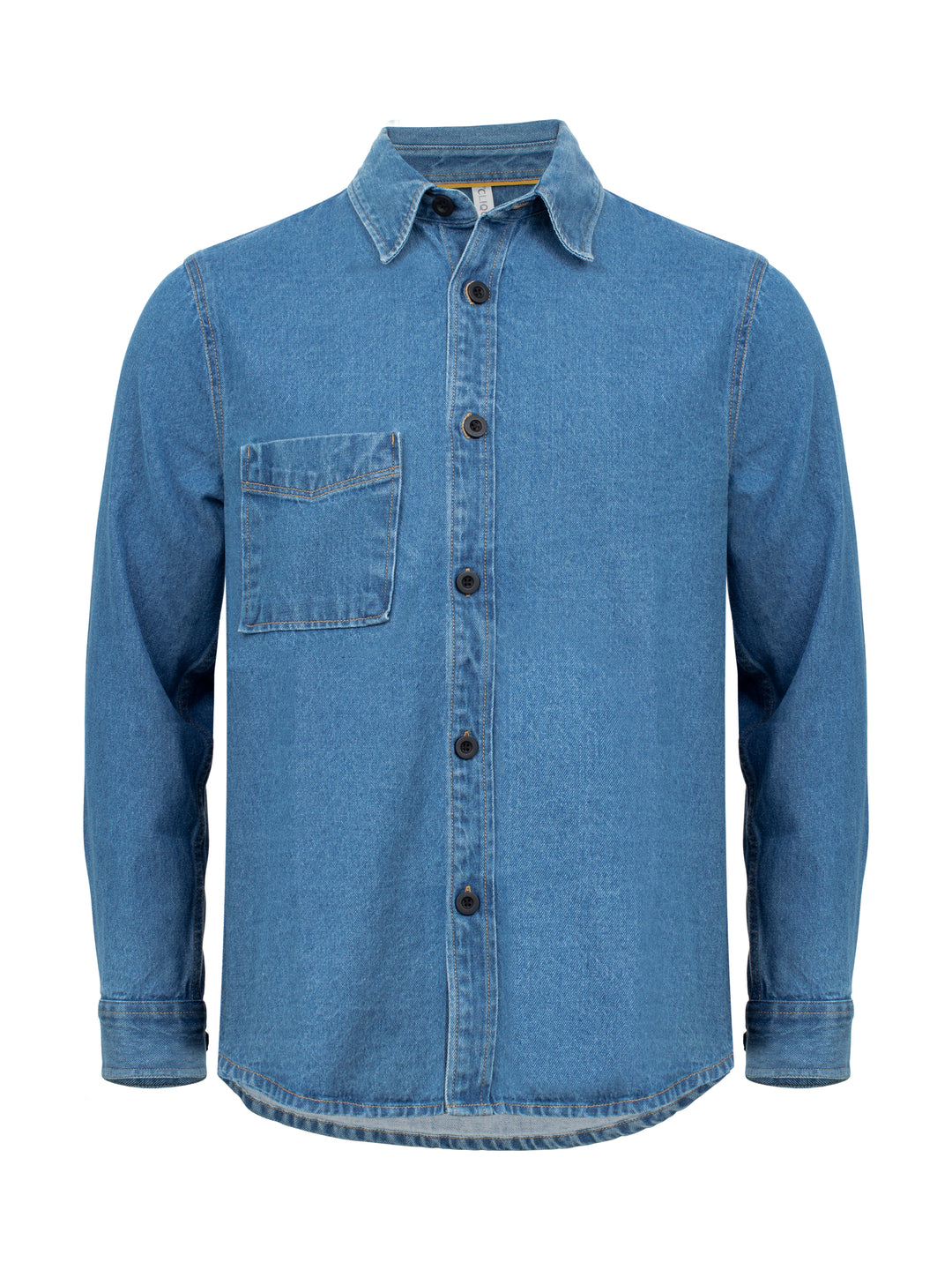 Skjorte Clique Overshirt Herre – uten trykk – Denimblå