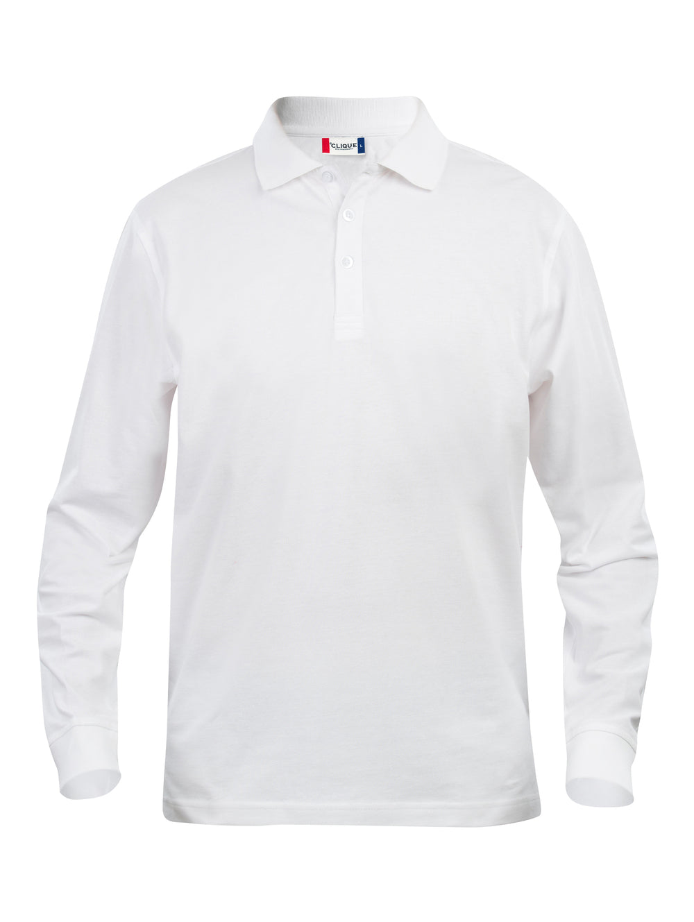 Piqué Clique Basic Polo L/S Junior – uten trykk – Hvit