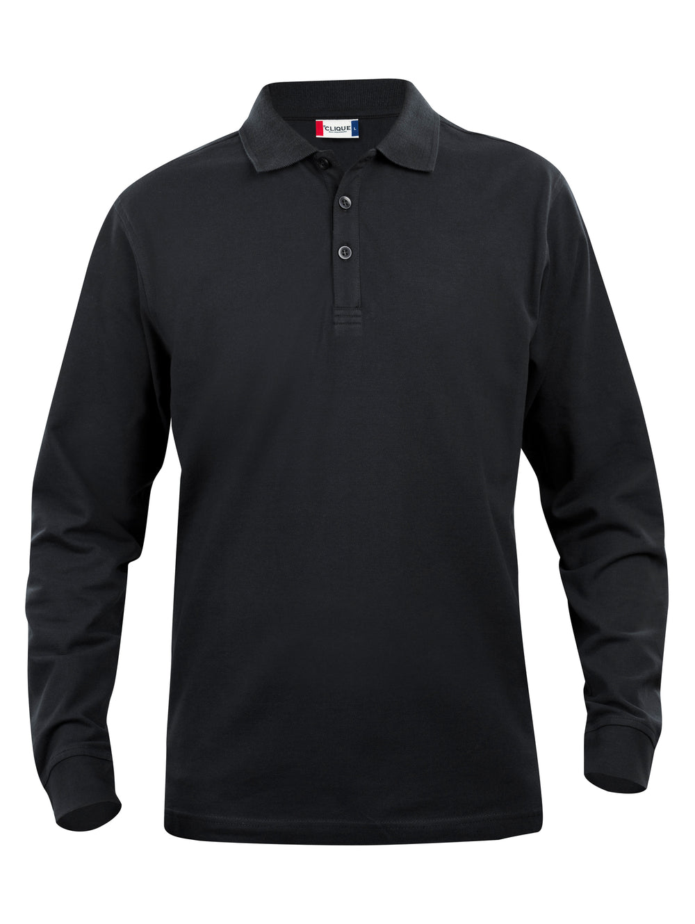 Piqué Clique Basic Polo L/S Junior – uten trykk – Sort