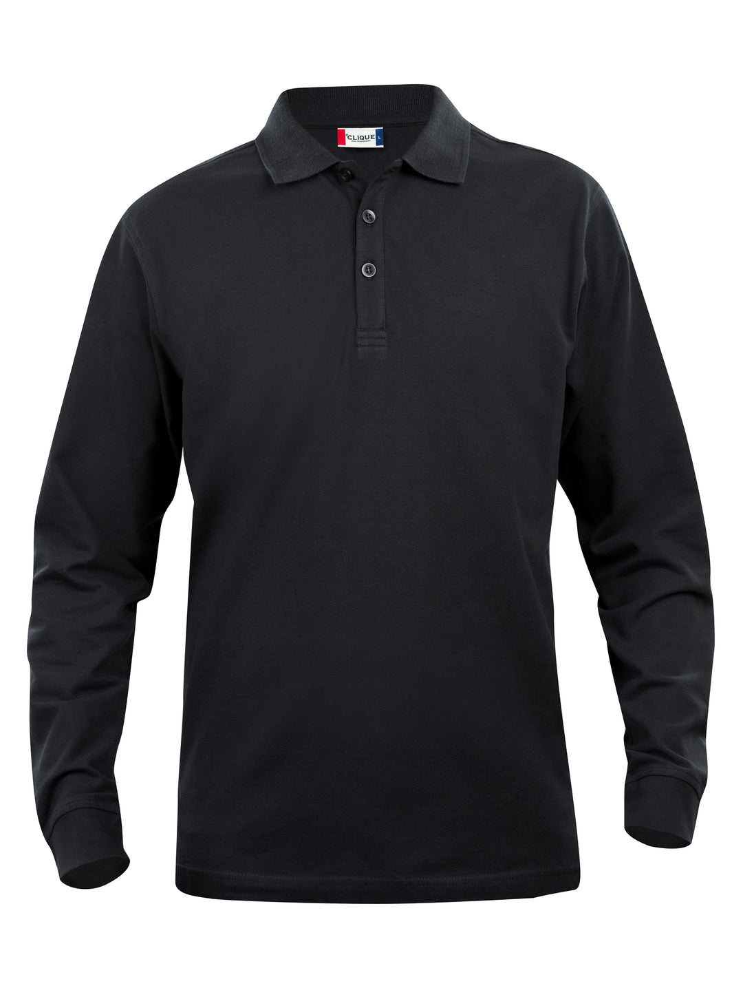 Piqué Clique Basic Polo L/S Junior – uten trykk – Sort