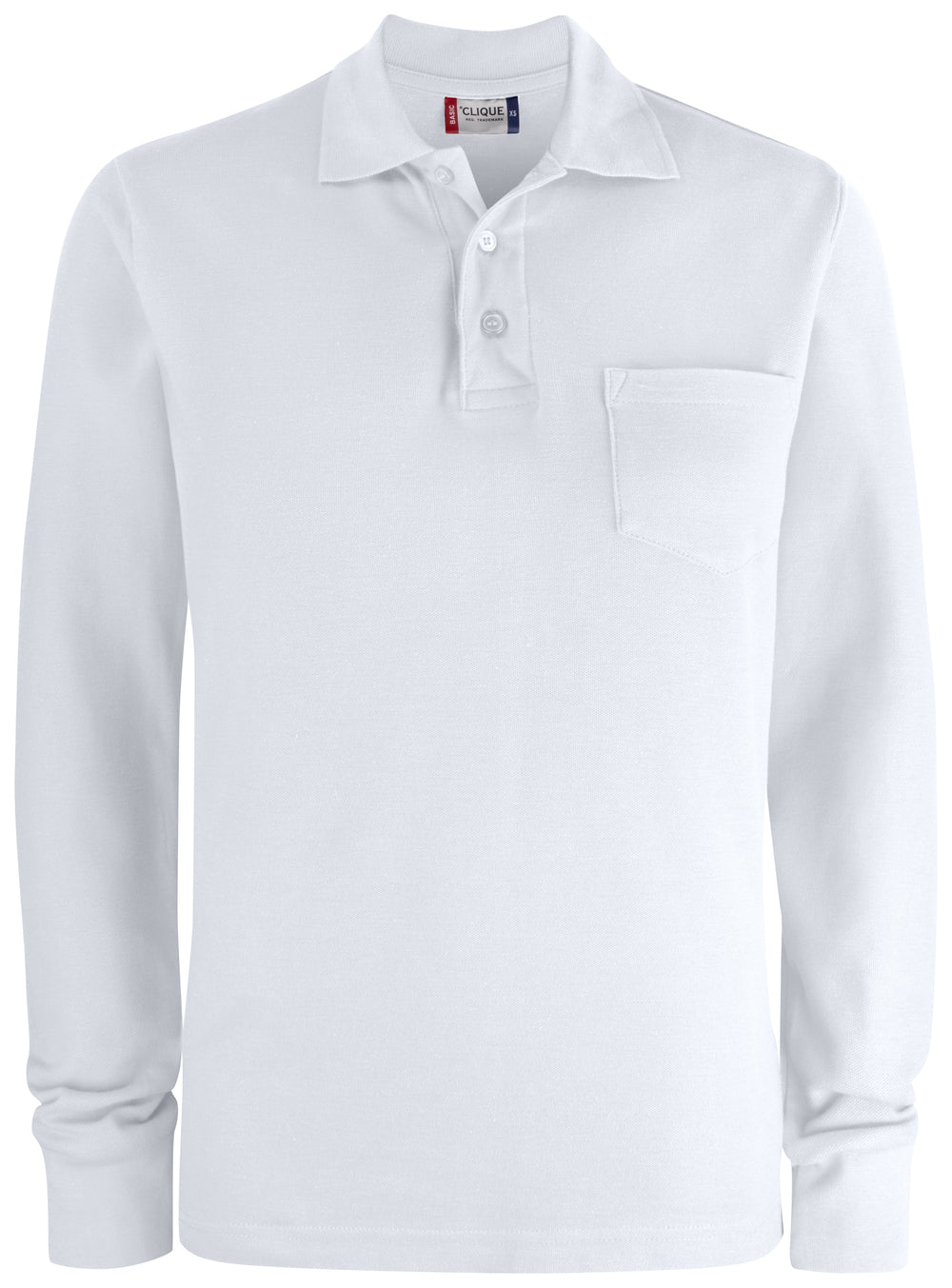 Pologenser Clique Basic Polo Pocket L/S Herre – uten trykk – Hvit