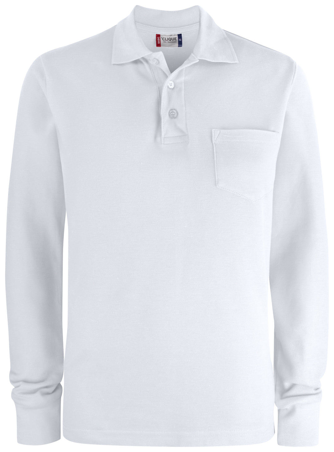 Pologenser Clique Basic Polo Pocket L/S Herre – uten trykk – Hvit