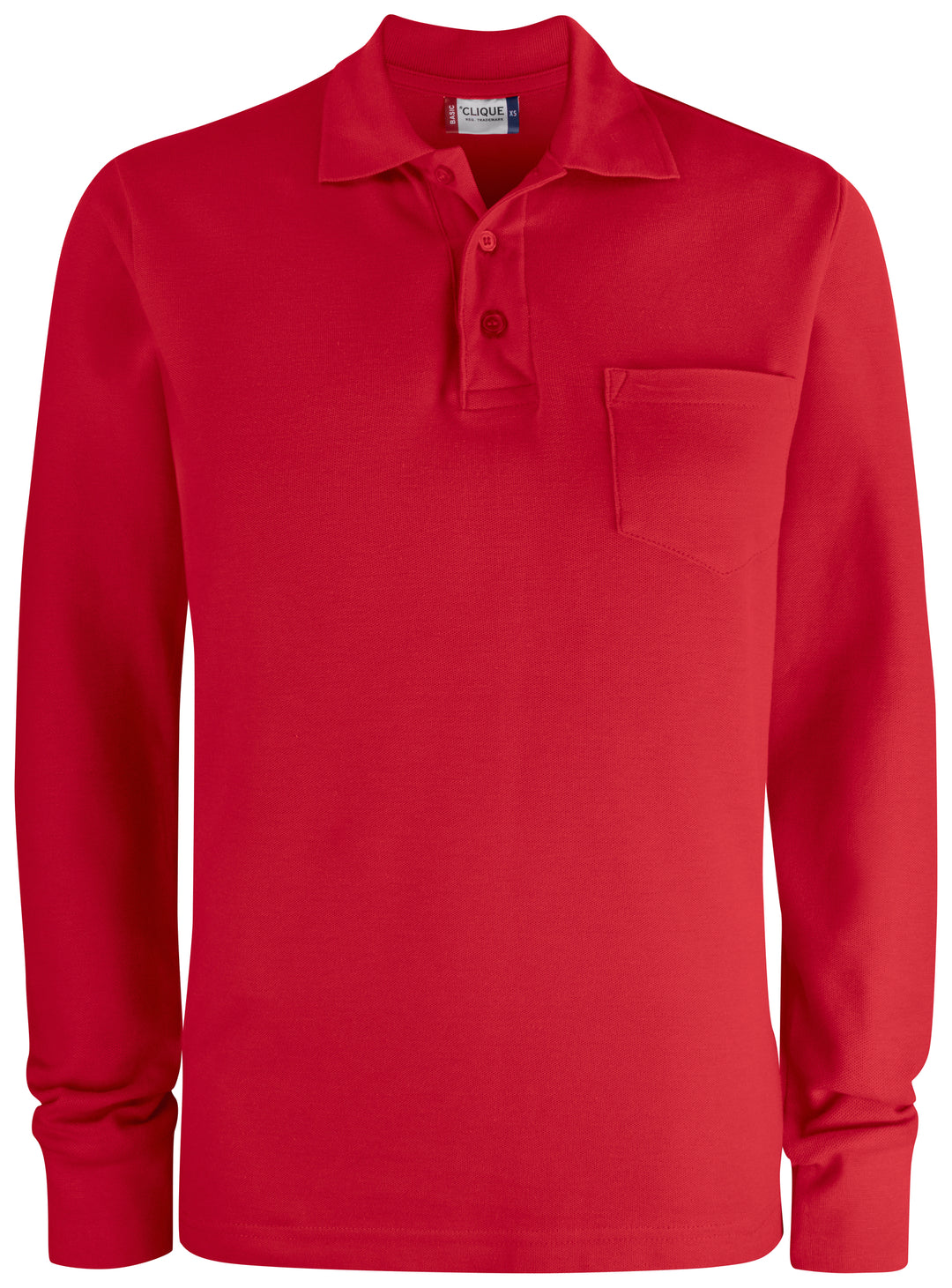 Pologenser Clique Basic Polo Pocket L/S Herre – uten trykk – Rød