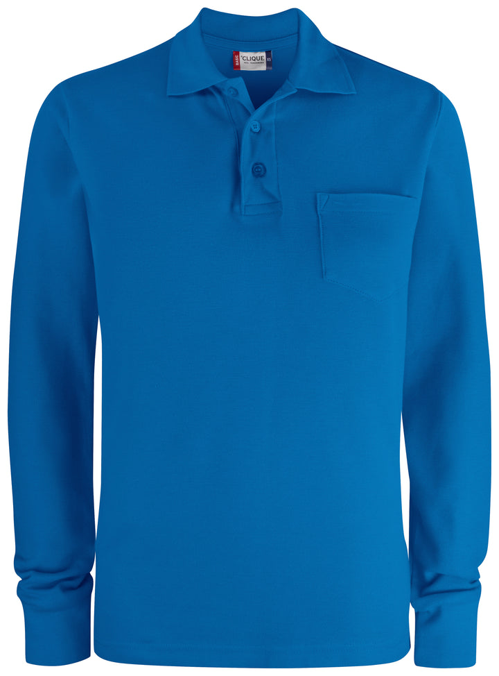 Pologenser Clique Basic Polo Pocket L/S Herre – uten trykk – Kongeblå