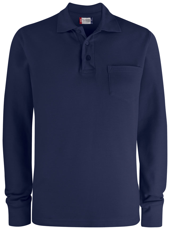 Pologenser Clique Basic Polo Pocket L/S Herre – uten trykk – Marineblå