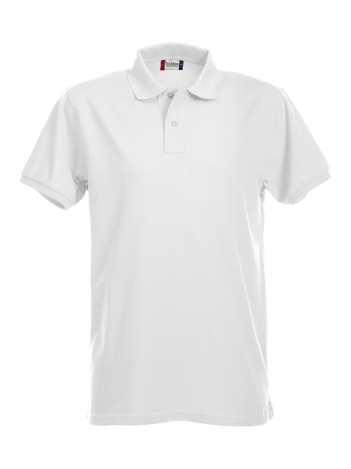 Piqué Clique Stretch Premium Polo Herre – uten trykk – Hvit