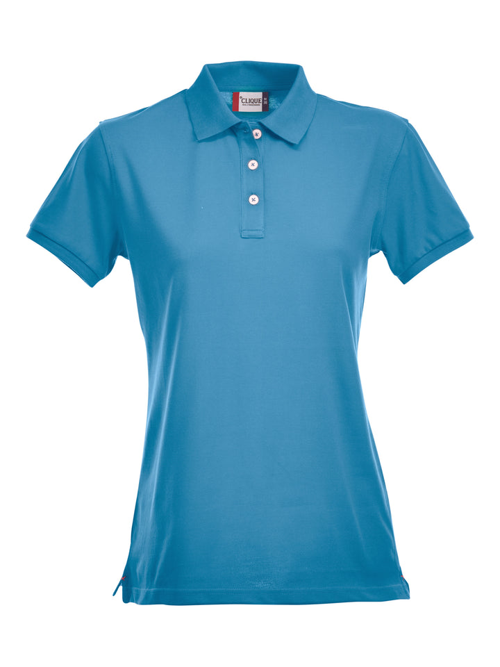 Piqué Clique Stretch Premium Polo Dame – uten trykk – Turkis