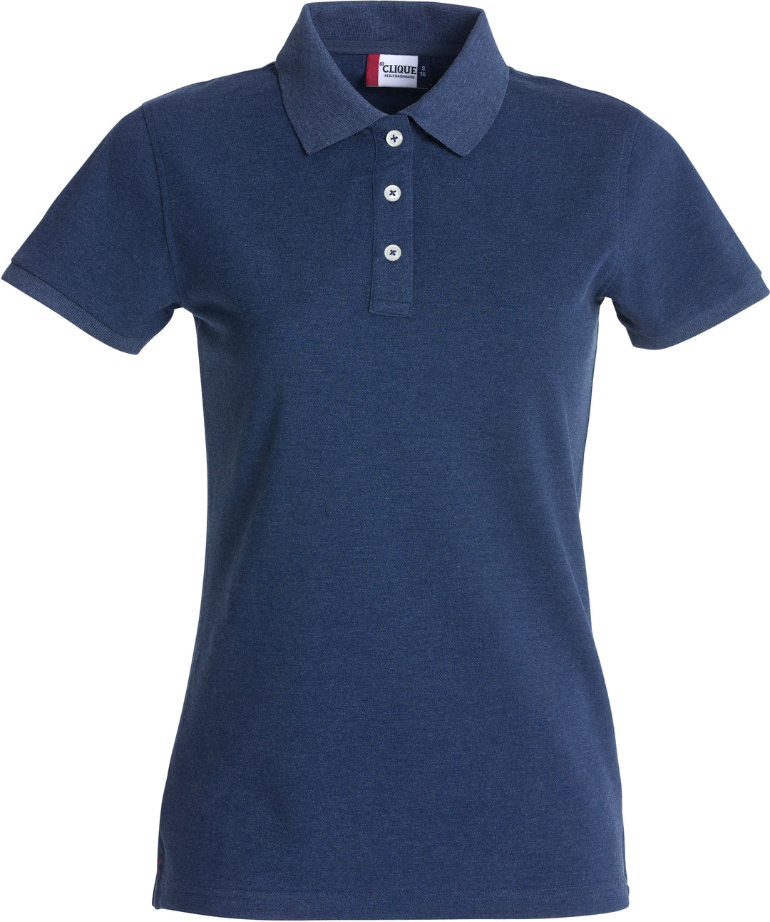 Piqué Clique Stretch Premium Polo Dame – uten trykk – Blåmelert