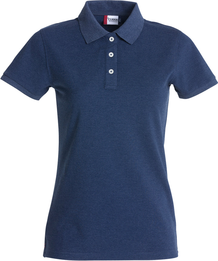 Piqué Clique Stretch Premium Polo Dame – uten trykk – Blåmelert