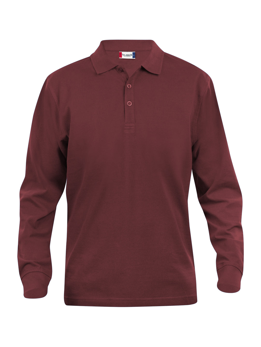 Piqué Clique Classic Lincoln L/S Herre – uten trykk – Burgunder