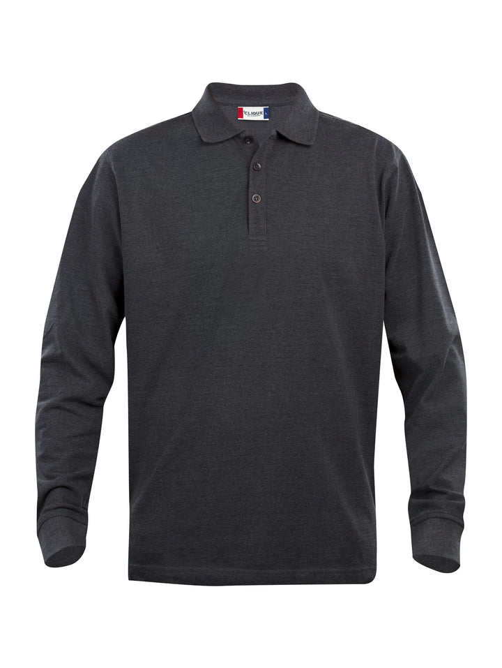 Piqué Clique Classic Lincoln L/S Herre – uten trykk – Antrasittmelert