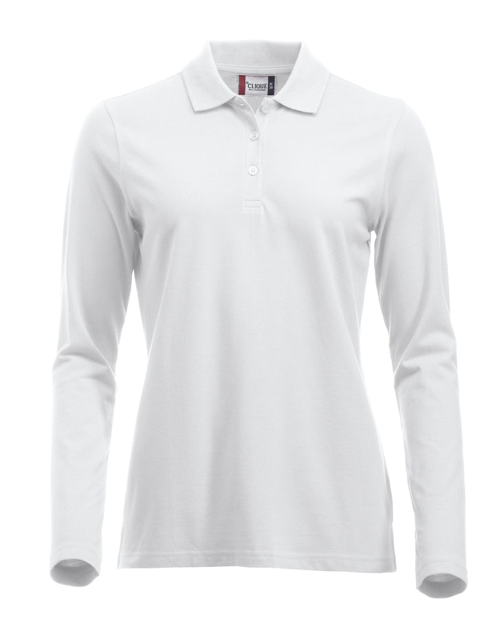 Piqué Clique Classic Marion L/S Dame – uten trykk – Hvit