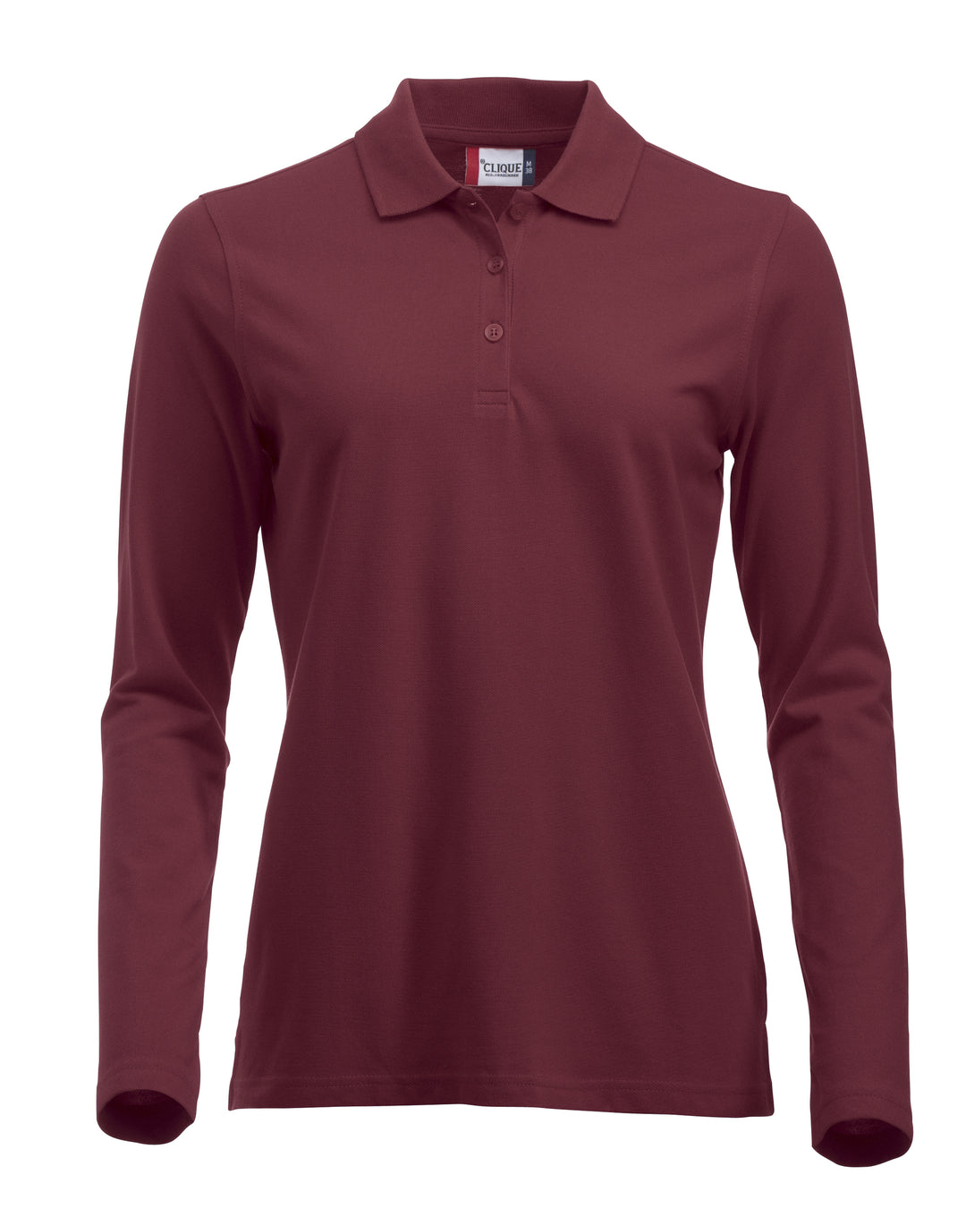 Piqué Clique Classic Marion L/S Dame – uten trykk – Burgunder