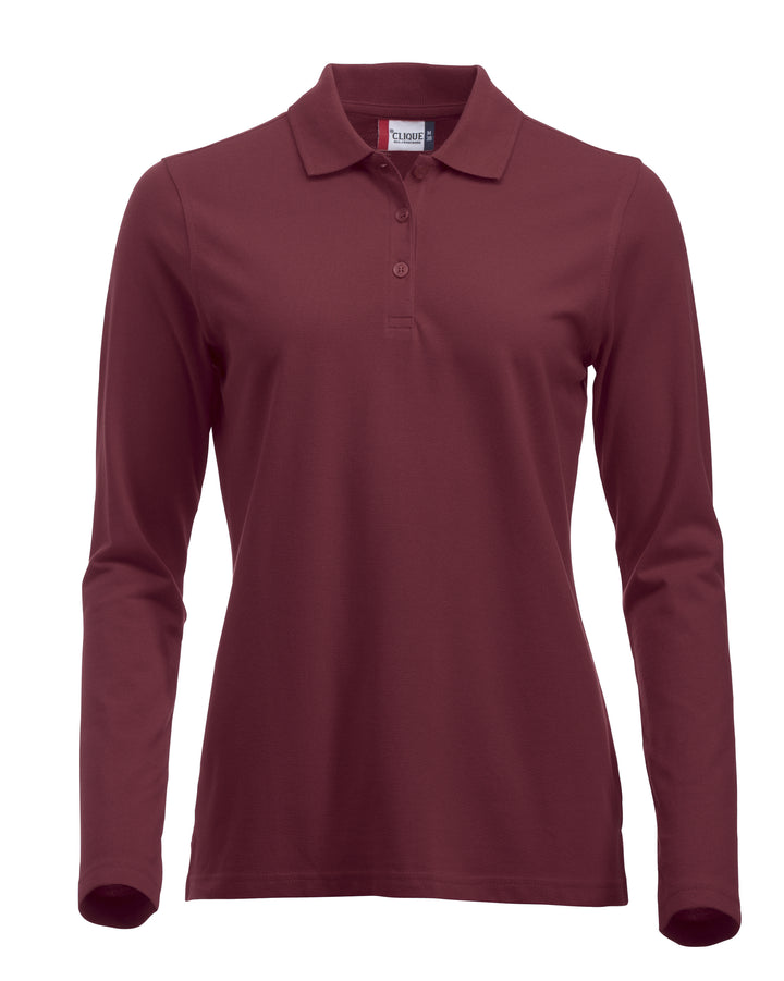Piqué Clique Classic Marion L/S Dame – uten trykk – Burgunder