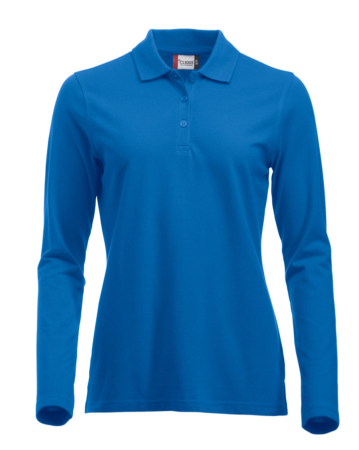 Piqué Clique Classic Marion L/S Dame – uten trykk – Kongeblå