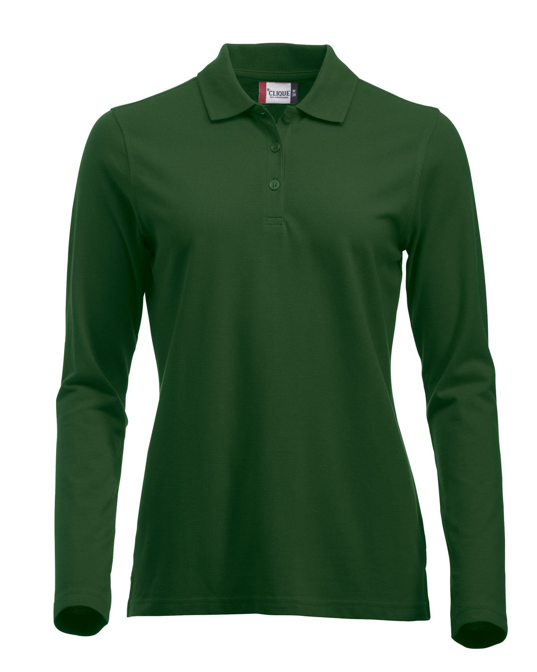 Piqué Clique Classic Marion L/S Dame – uten trykk – Flaskegrønn