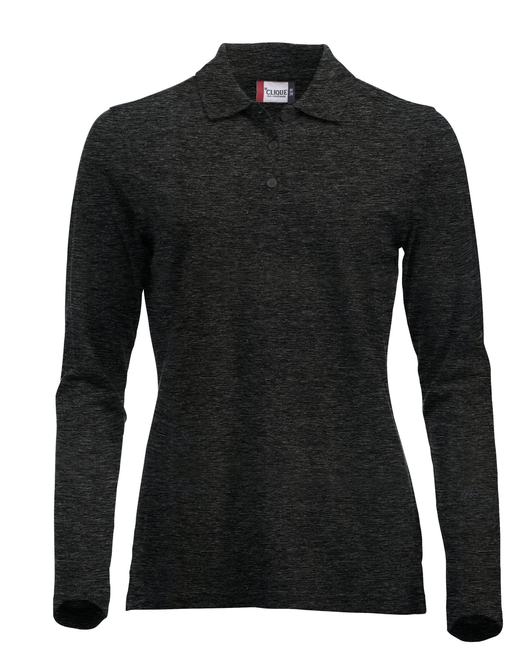 Piqué Clique Classic Marion L/S Dame – uten trykk – Antrasittmelert