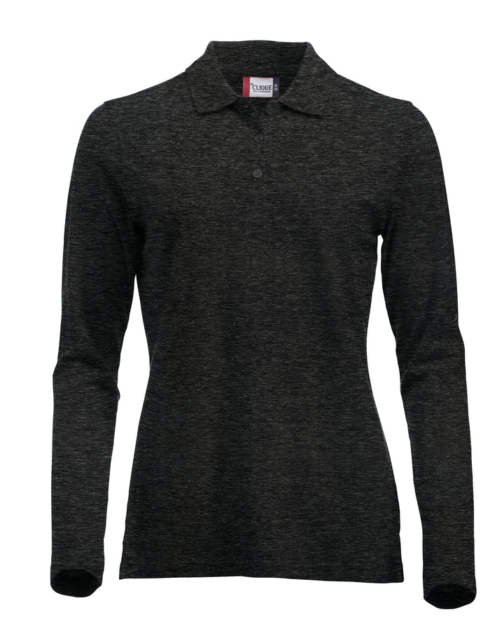 Piqué Clique Classic Marion L/S Dame – uten trykk – Antrasittmelert