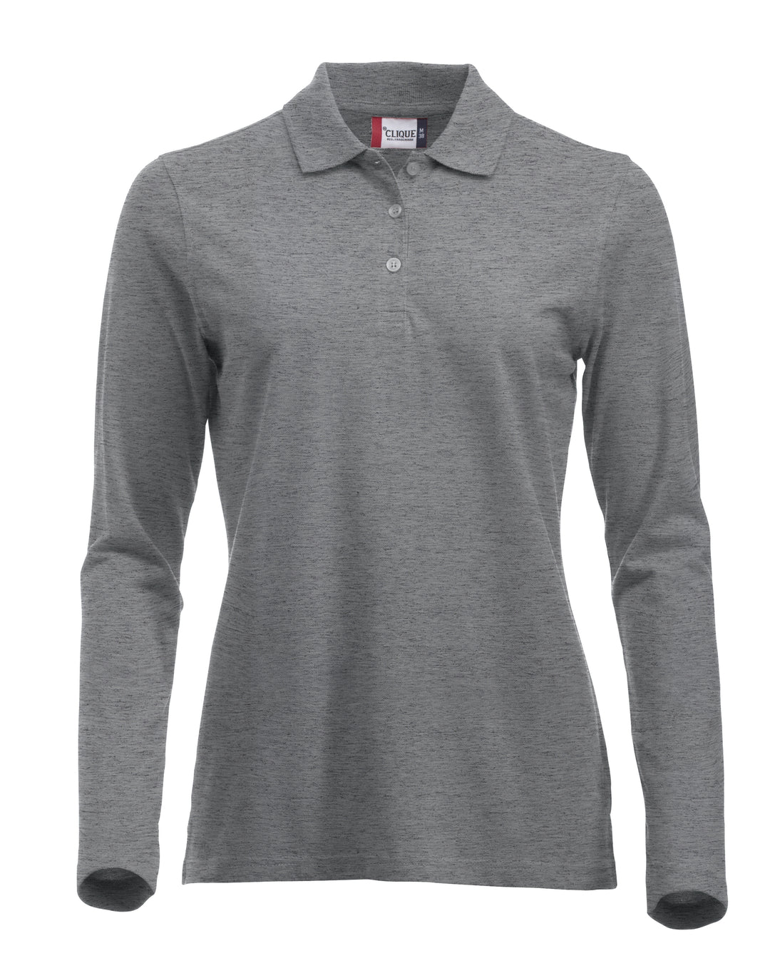 Piqué Clique Classic Marion L/S Dame – uten trykk – Gråmelert