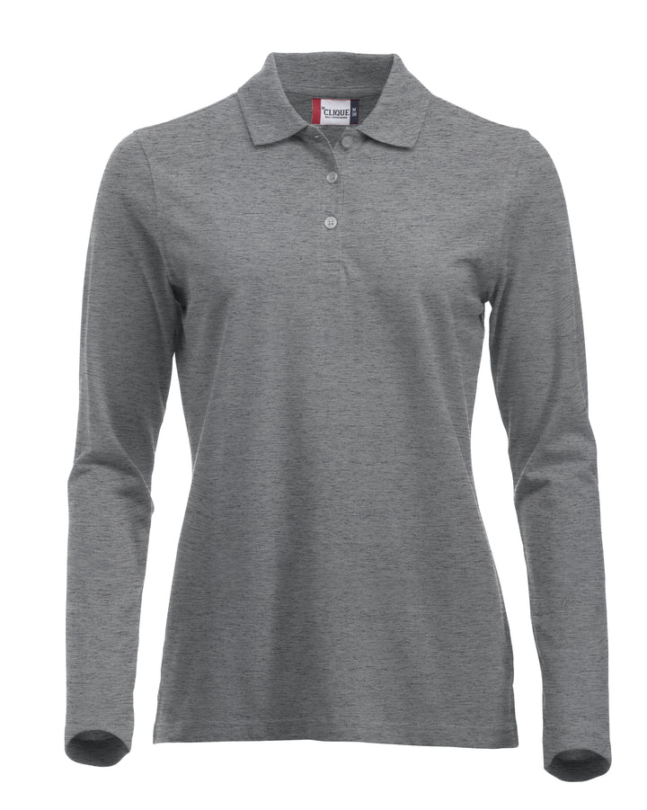 Piqué Clique Classic Marion L/S Dame – uten trykk – Gråmelert
