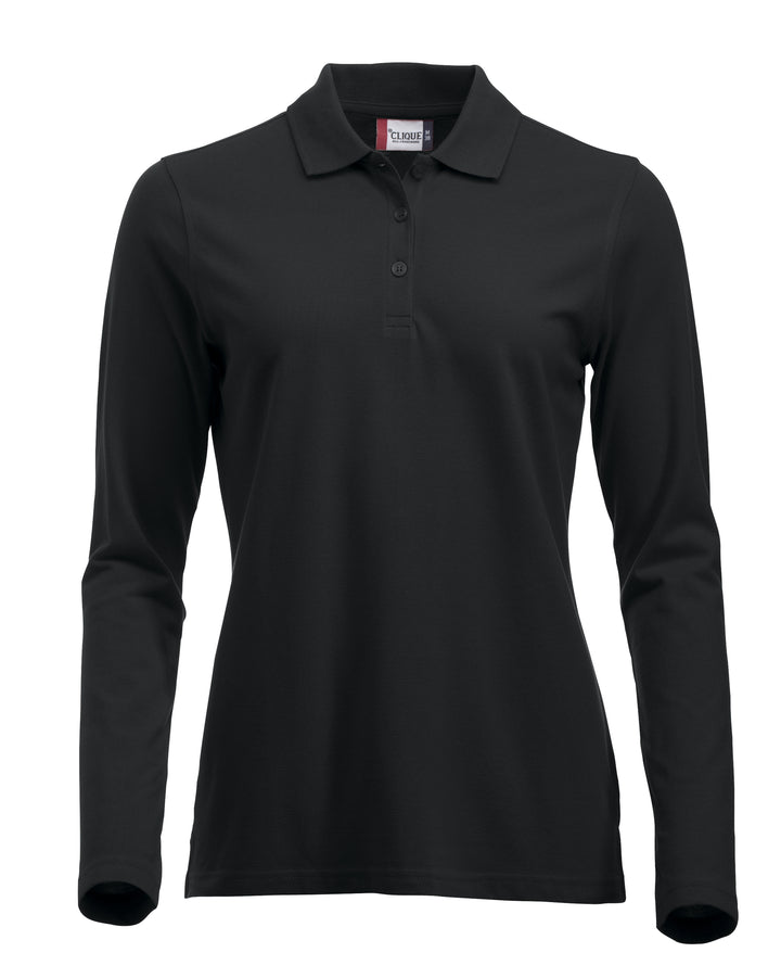 Piqué Clique Classic Marion L/S Dame – uten trykk – Sort