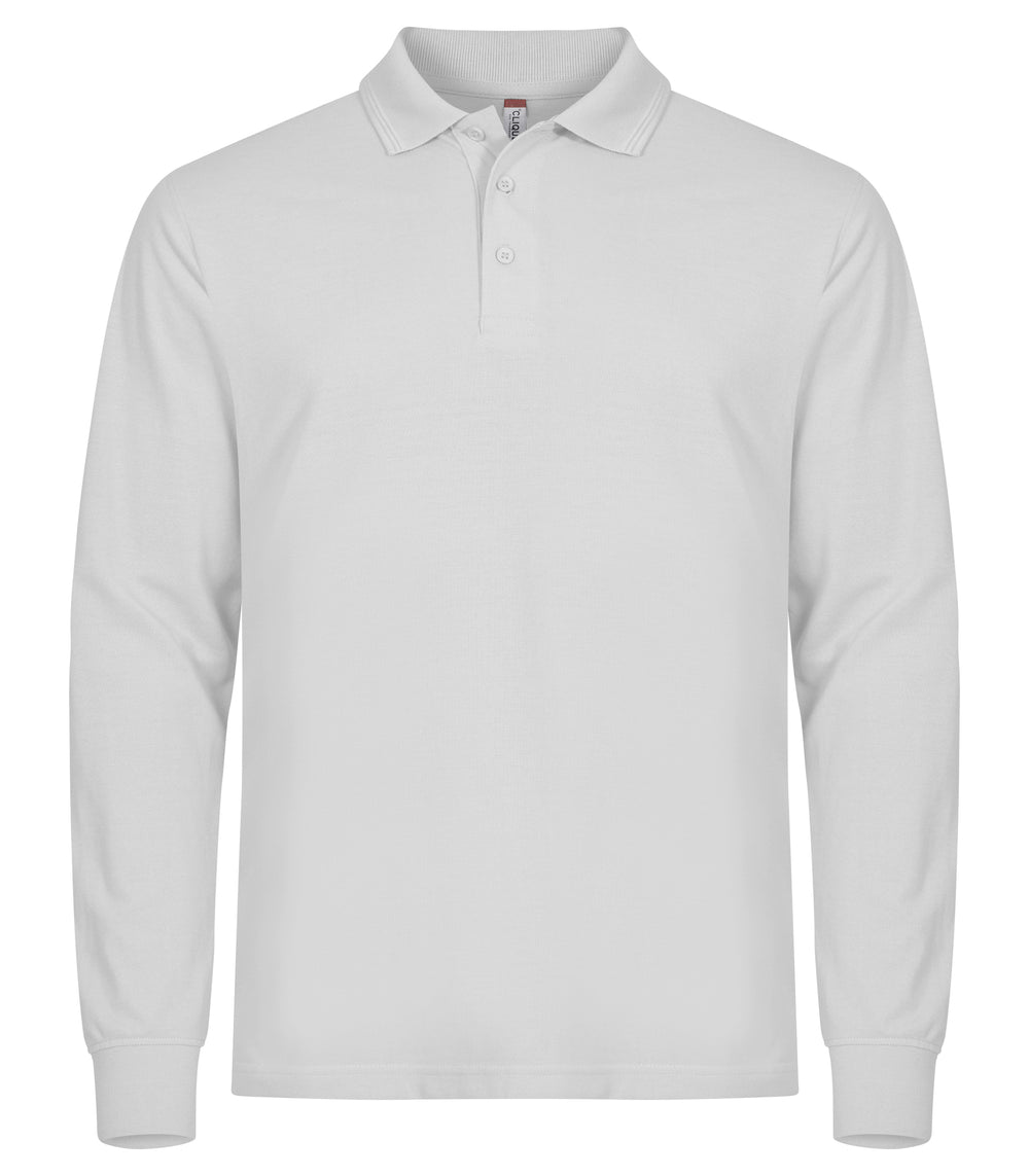 Piqué Clique Manhattan L/S Herre – uten trykk – Hvit