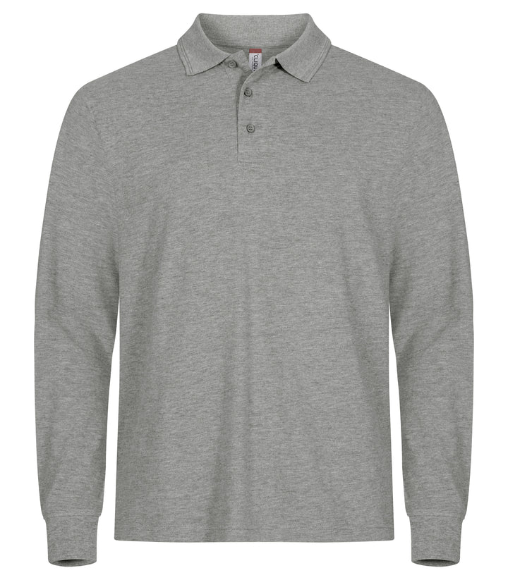 Piqué Clique Manhattan L/S Herre – uten trykk – Gråmelert