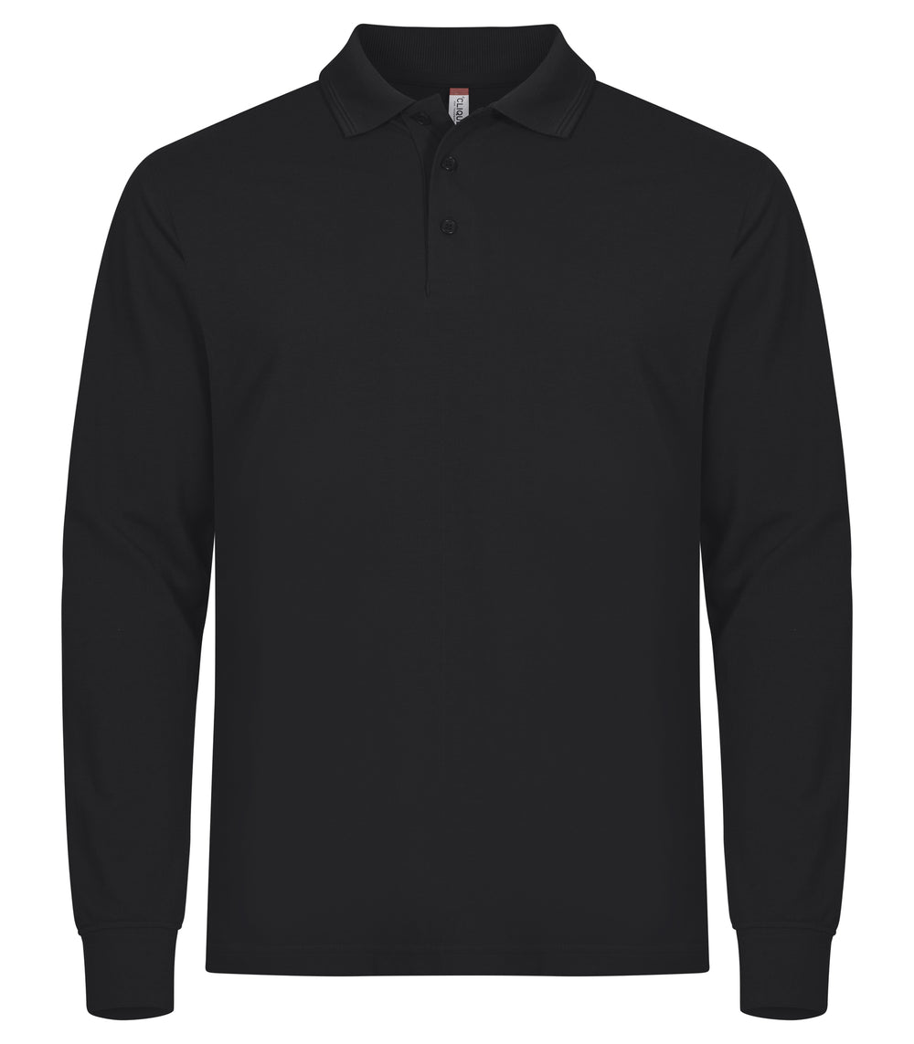 Piqué Clique Manhattan L/S Herre – uten trykk – Sort