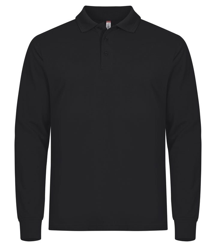 Piqué Clique Manhattan L/S Herre – uten trykk – Sort