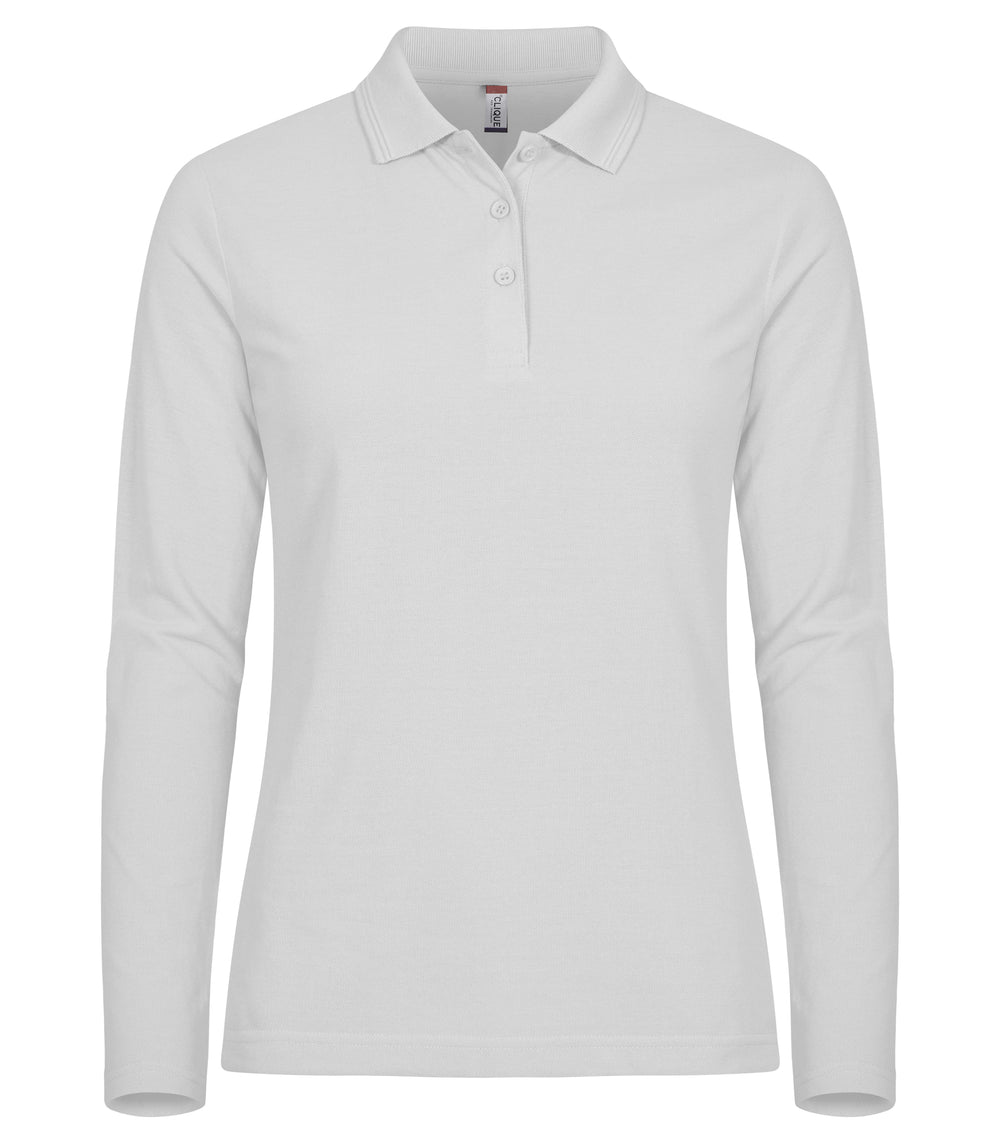 Piqué Clique Manhattan L/S Dame – uten trykk – Hvit
