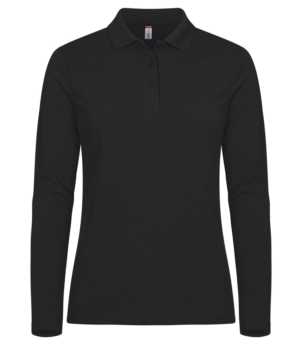 Piqué Clique Manhattan L/S Dame – uten trykk – Sort