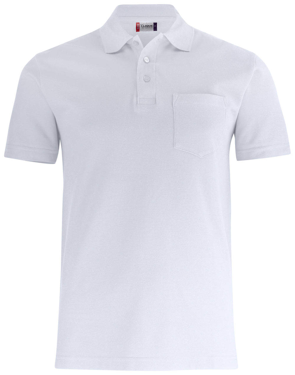 Pologenser Clique Basic Polo Pocket Unisex – uten trykk – Hvit
