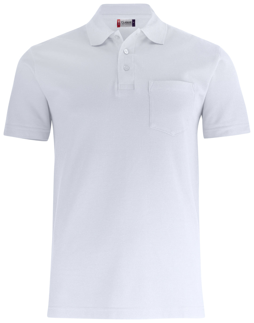 Pologenser Clique Basic Polo Pocket Unisex – uten trykk – Hvit