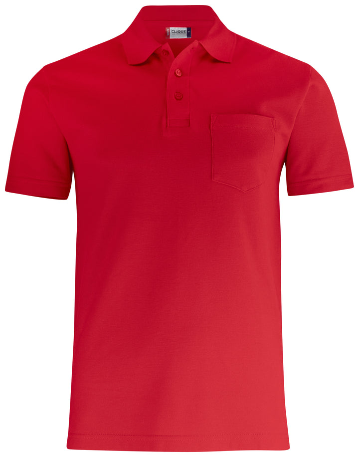 Pologenser Clique Basic Polo Pocket Unisex – uten trykk – Rød