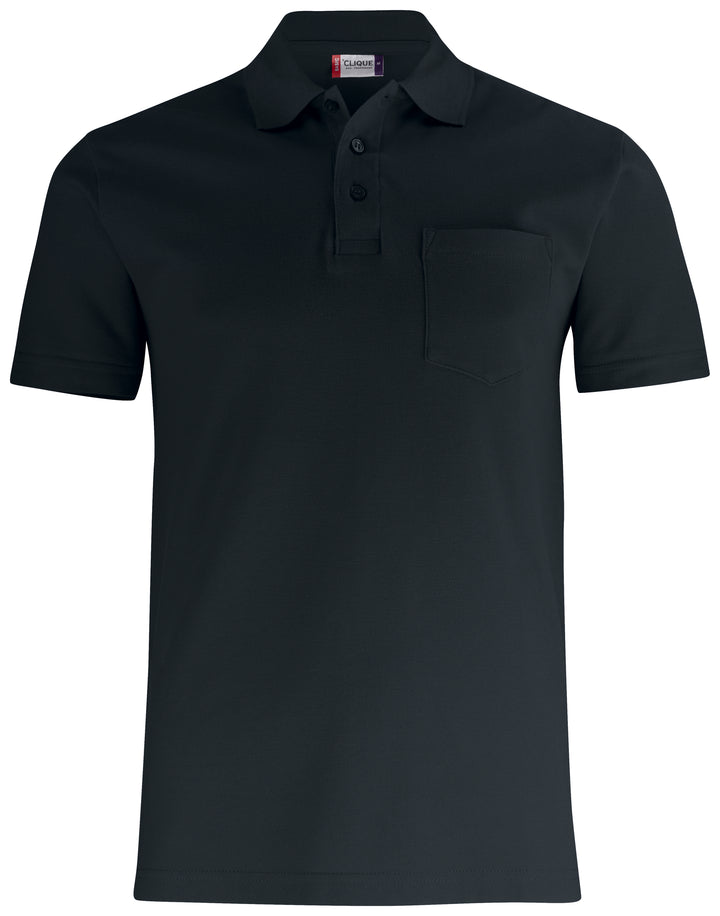 Pologenser Clique Basic Polo Pocket Unisex – uten trykk – Sort