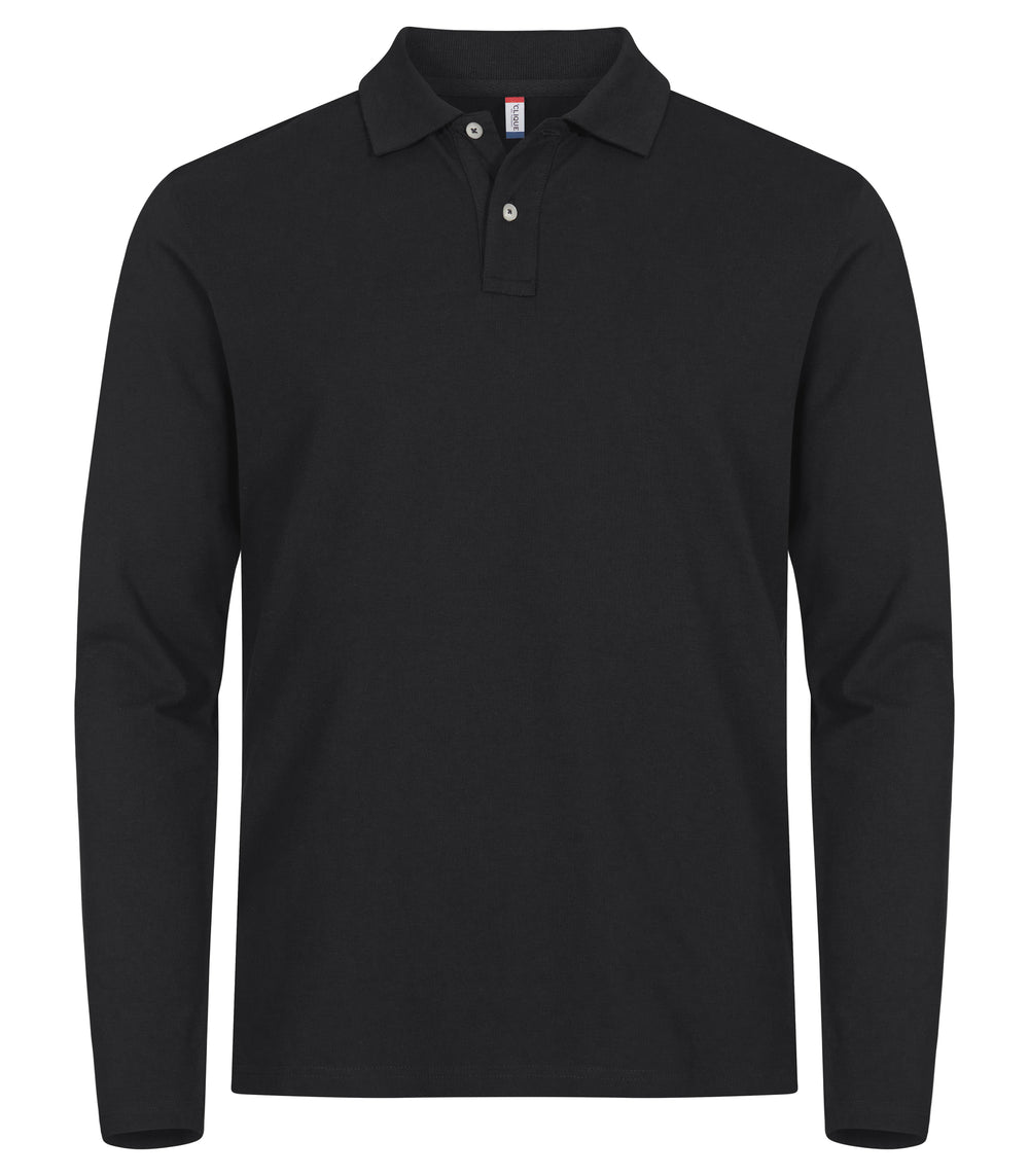 Piqué Clique Stretch Premium Polo L/S Herre – uten trykk – Sort