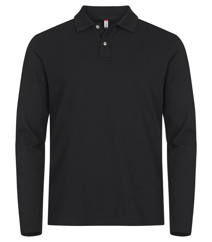 Piqué Clique Stretch Premium Polo L/S Herre – uten trykk – Sort