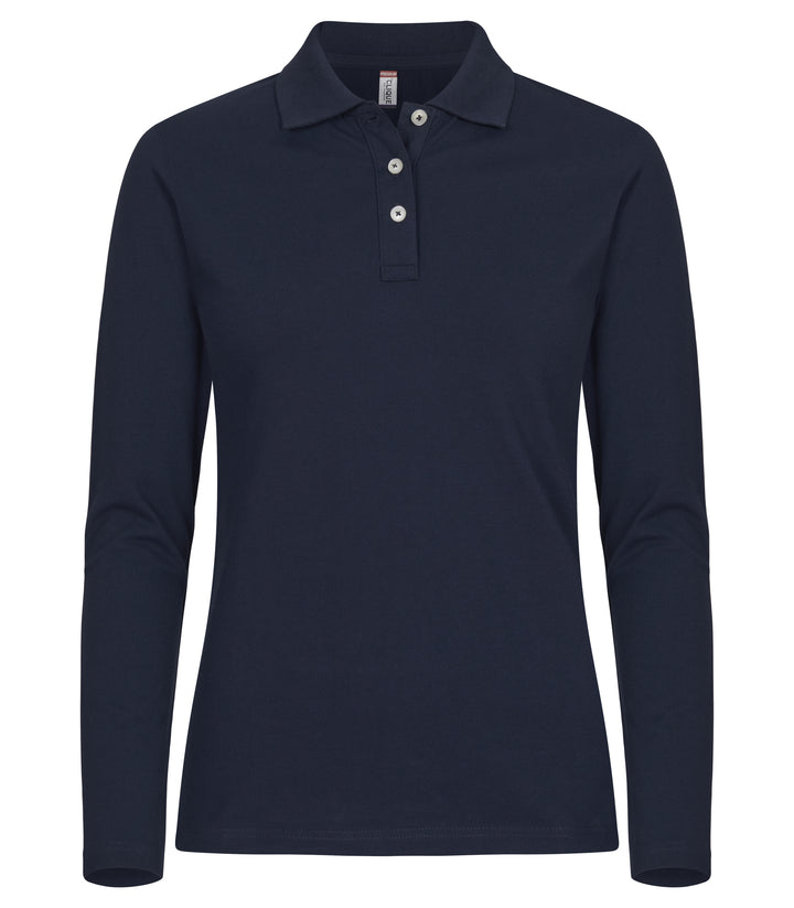 Piqué Clique Stretch Premium Polo L/S Dame – uten trykk – Marineblå