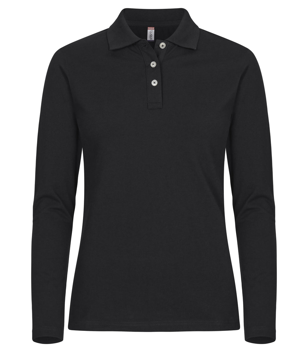 Piqué Clique Stretch Premium Polo L/S Dame – uten trykk – Sort