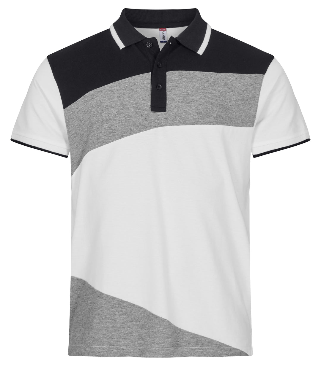 Pologenser Clique Conrad Unisex – uten trykk – Hvit / Gråmelert / Sort