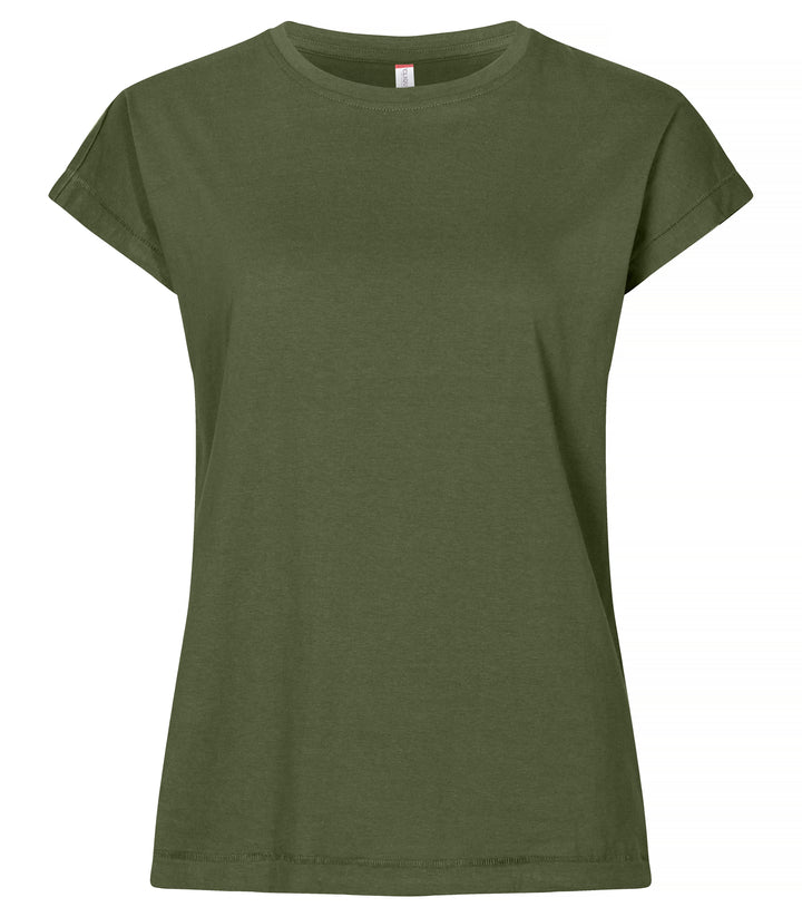 T-skjorte Clique Fashion Top Dame – uten trykk – Armégrønn