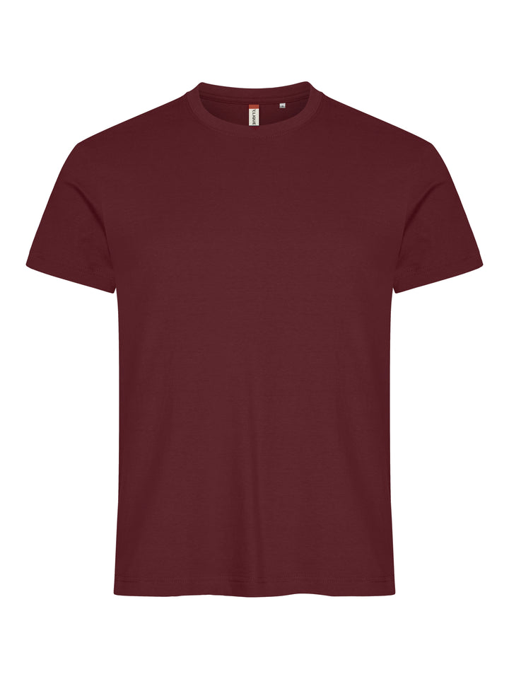 T-skjorte Clique Basic-T Herre – uten trykk – Burgunder