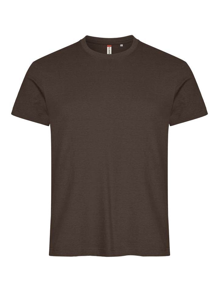 T-skjorte Clique Basic-T Herre – uten trykk – Mørk mokka