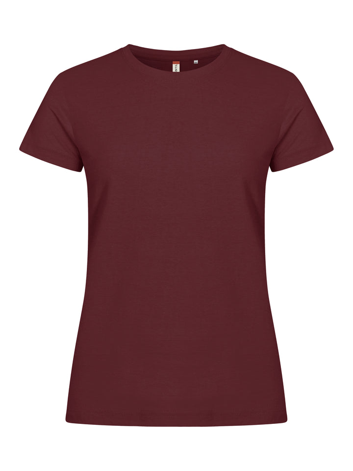 T-skjorte Clique Basic-T Dame – uten trykk – Burgunder