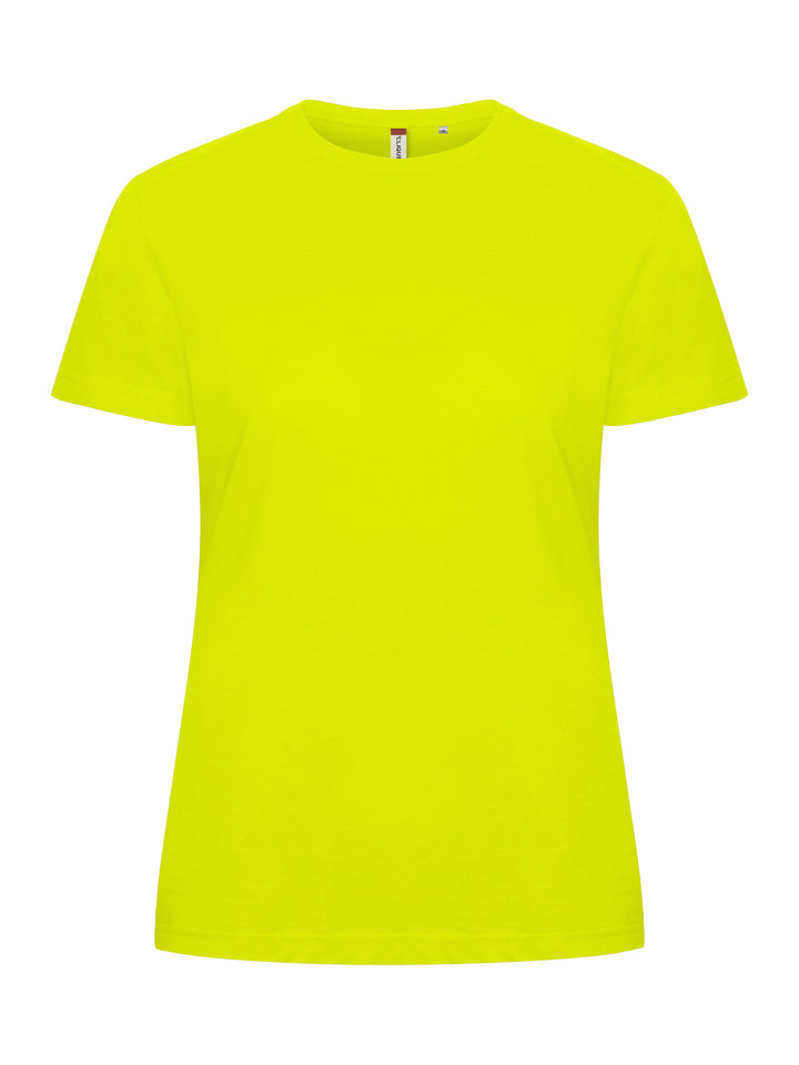 T-skjorte Clique Basic-T Dame – uten trykk – Synlighetsgrønn