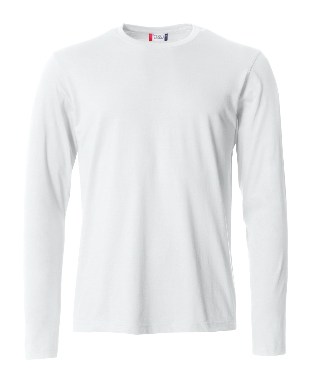 T-skjorte Clique Basic-T L/S Herre – uten trykk – Hvit