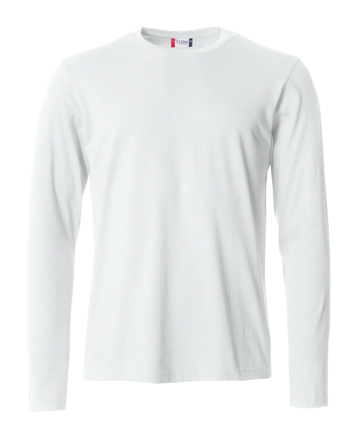 T-skjorte Clique Basic-T L/S Herre – uten trykk – Hvit
