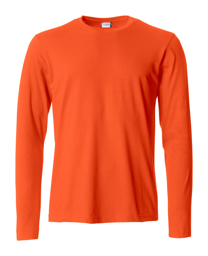T-skjorte Clique Basic-T L/S Herre – uten trykk – Blodoransje