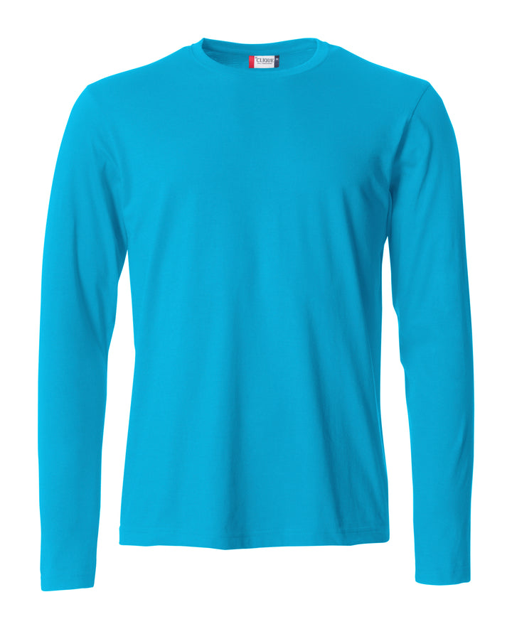 T-skjorte Clique Basic-T L/S Herre – uten trykk – Turkis